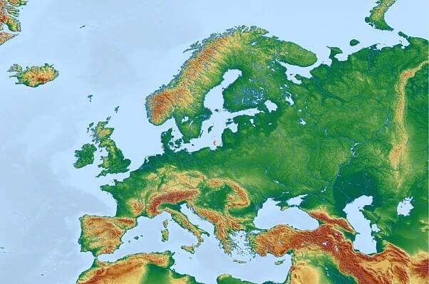 Fyzická mapa Evropy