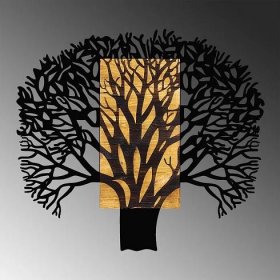 Nástěnná dekorace 93x86 cm strom dřevo/kov | Svět svítidel 
