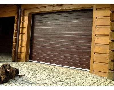 Kružík 2500x2125 sekční garážová vrata PLUS základní barvy bílá a hnědá+dekory dřeva, ruční ovládání vrat Barva: Bílá RAL 9010