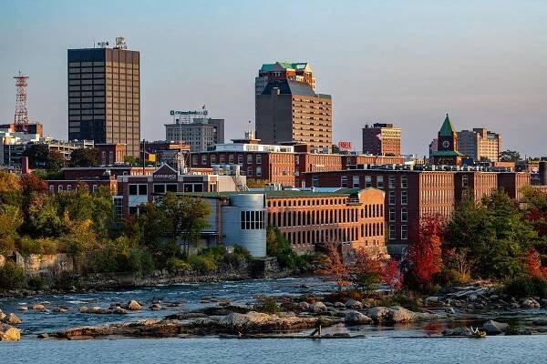 The skyline of Manchester, New Hampshire
