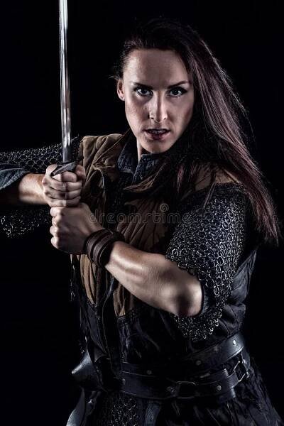 Historical portrait of Female Warrior Medieval Fantasy Knight. Medieval stock images, royalty-free photos and pictures