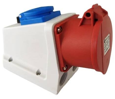 Kombinovaná zásuvka 230V + 400V 32A 5P KZ 21266