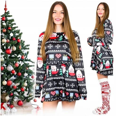 ŠATY VÁNOČNÍ DÁMSKÉ NÁVŠTĚVNÍ SVETROVÉ PLUS SIZE DÁMSKÉ ŠATY
