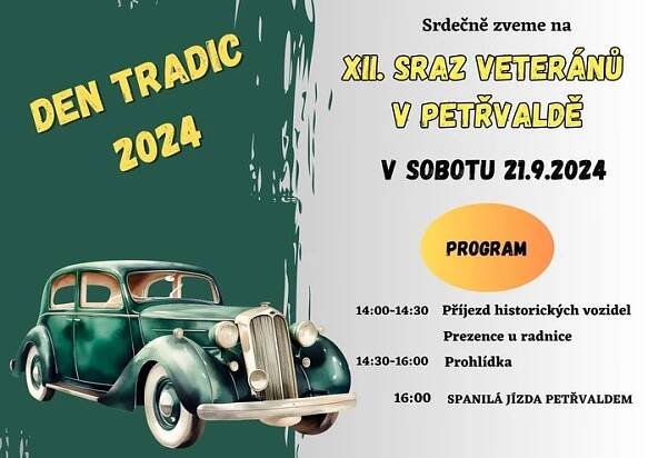 Tradiční přehlídka a spanilá jízda automotoveteránů, 21.9.2024 od 14:00 hod., prostor před radnicí