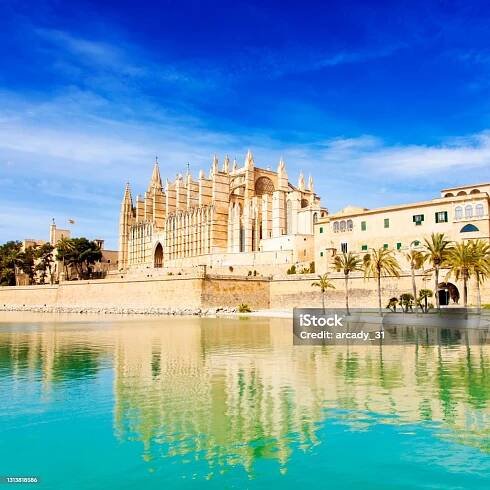 Katedrála Palma de Mallorca, Španělsko - Bez autorských poplatků Palma De Mallorca Stock fotka
