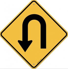U-Turn Roadsign — Ilustrace