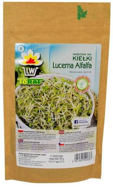 XXL Balení LUCERNA SETÁ (VOJTĚŠKA) SEMENA NA KLÍČKY 100 gr