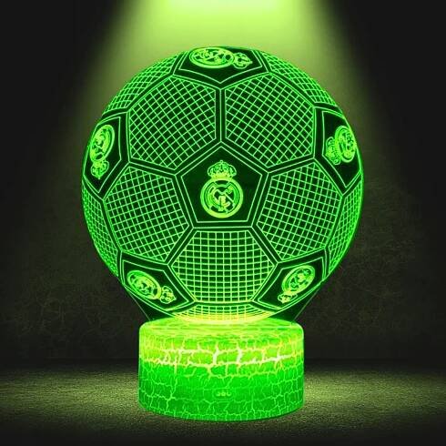 Lampka noční Stolní pro děti Real Madrid Fotbal 16 LED 3D + Dálkové ovládání Včetně baterií bez