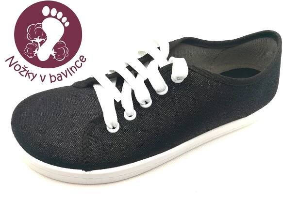 ANATOMIC TENISKY STARTER A01 černé třpytivé s bílou podrážkou - Nožky v bavlnce