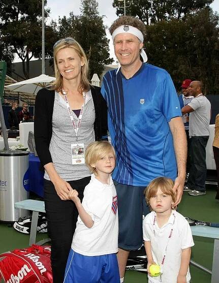 Viveca Paulin and Will Ferrell with their sons Magnus and Mattias in 2009.