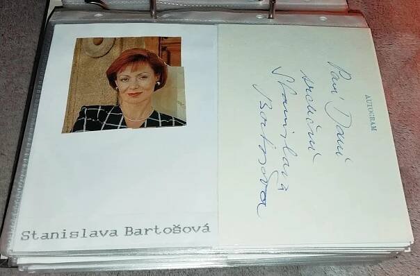 Stanislava Bartošová. Autogram. Herci - Ostatní sběratelské předměty