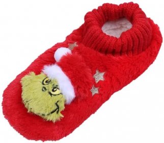 Grinch Dr. Seuss červené vánoční bačkorky, 36-38 - Oblečení, obuv a doplňky