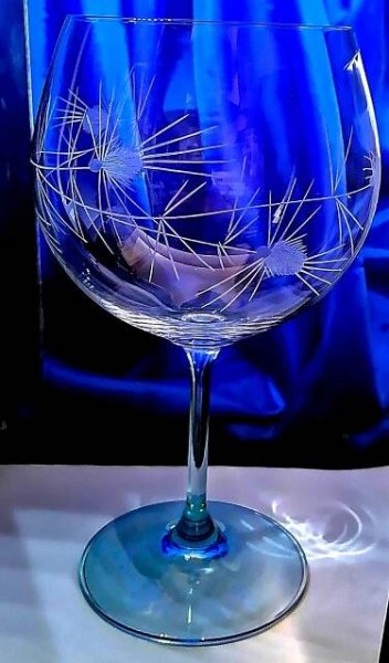 LsG-Crystal Skleničky na červené víno 4 barvy ručně broušené dekor Bodlák Mix 2747 820ml 4 Ks.