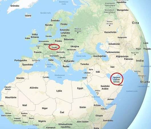 Kde leží Spojené arabské emiráty na mapě světa
