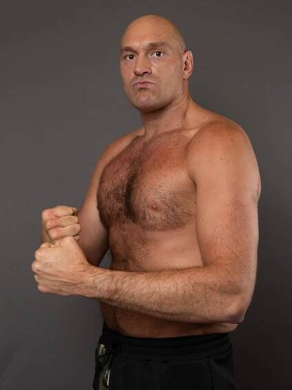 Tyson Fury in a boxing pose.