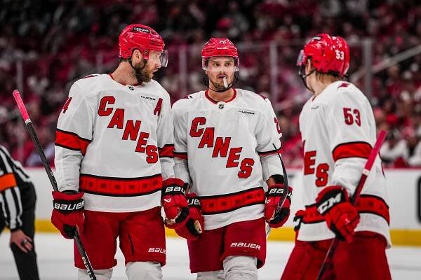 This is the first time the Carolina Hurricanes have trailed in a series in the 2025 Stanley Cup Playoffs.