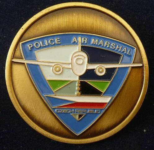 Policie ČR, AIR MARSHAL, mince odznak, doprovod letadel