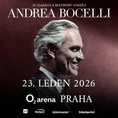 Andrea Bocelli - O2 Aréna Praha - TOP vstupenky 23.1.2026 - Louny