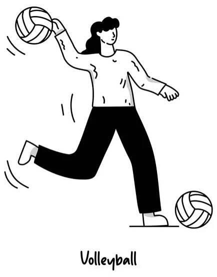 Volleyball player outline icon isolated on white background — Ilustrace