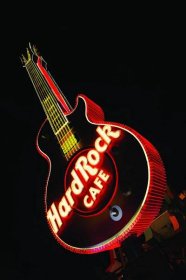 Hard Rock Cafe Guitar at Neon Museum in Las Vegas. Nevada