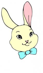 Hlava, tlama roztomilého králíka, zajíce, králíčka. Vektorové barevné ručně kreslené ilustrace, kliparty, dětský designový prvek, Velikonoce — Ilustrace