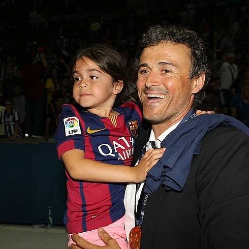 Luis Enrique s dcerou Xanou po triumfu v Lize mistrů.