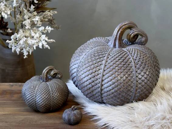 Mocca antik dekorace dýně Pumpkin antique M - Ø 14*13 cm Chic Antique