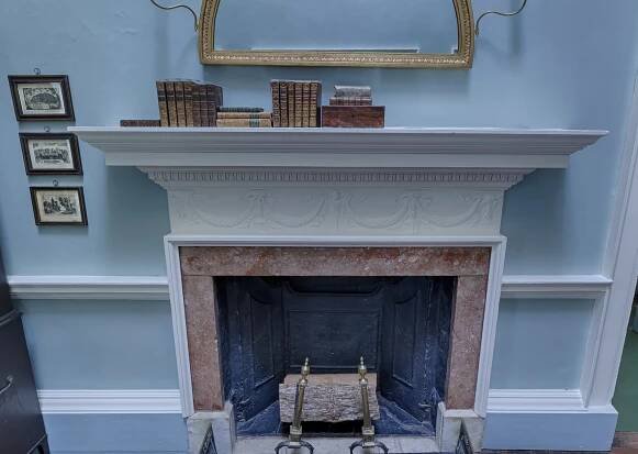 A Rumford-design fireplace in Jefferson's Bedchamber