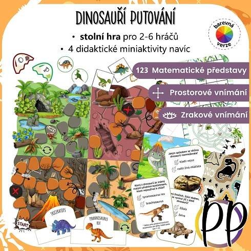 Společenská hra dětská vícebarevná Dinosauří putování (PDF)
