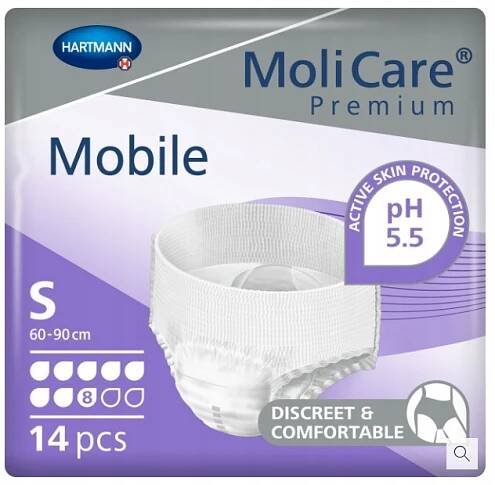 Absorpční kalhotky Premium Mobile S 8/10 inkontinenční 60 – 90 cm 30 ks