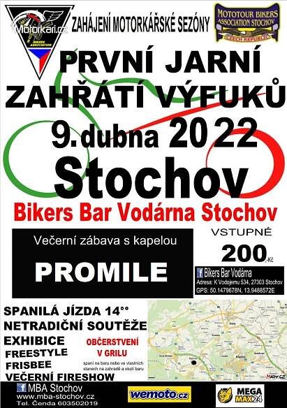 Moto akce První jarní zahřátí výfuků na Stochově 2022 Stochov 9.4.2022 | Motorkáři.c