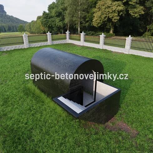 Betonový sklep s klenbou + schody levé