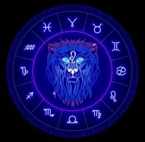 Leo znamení zvěrokruhu, horoskop symboly — Stockový vektor