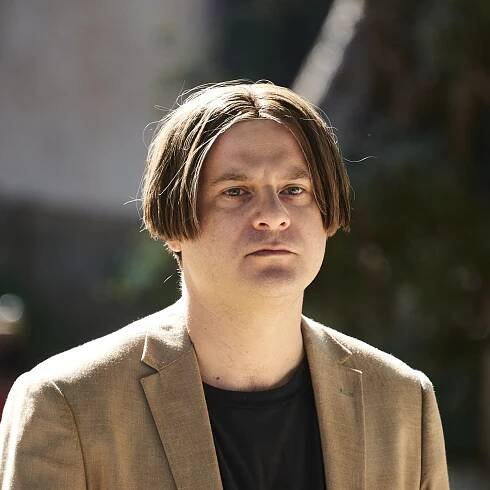 Edoardo Pesce sul set di "Il Colpo del Cane", 2018