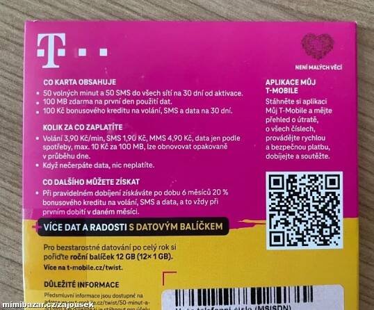 Prodám - T mobile sim a kredit, Krnov | Mimibazar.cz