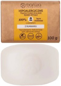 BARWA Hypoalergenní tradiční polské šedé mýdlo s výtažkem z heřmánku, snižuje podráždění a svědění kůže, hydratuje a vyhlazuje, 100g