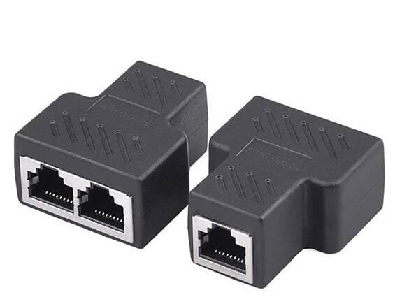 RJ45 Ethernet LAN síťový rozbočovač Y dvojitý adaptér 3portový spojovací konektor