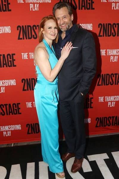 Kate Baldwin and Graham Rowat at the opening night of the new Second Stage production of "The Thanksgiving Play" on Broadway on April 20, 2023 in New York City.