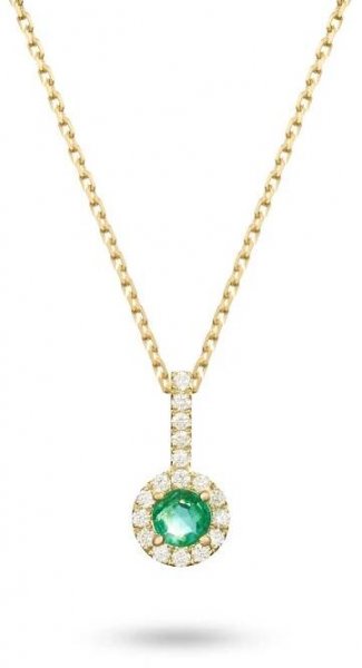 Přívěsek LOEE Palette Diamonds ze žlutého zlata s diamanty a smaragdem