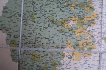 Národnostní mapa západní a jižní Čechy - Šumava Sudety Cheb Němci 1934 - Staré mapy a veduty