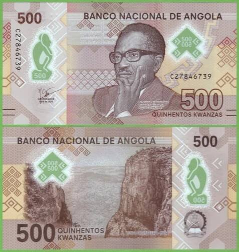 ANGOLA 500 KWANZAS 2024 P-W161 UNC POLYMER NOVÉ DATUM A PODPIS