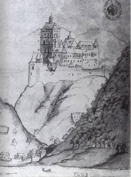 Karlštejn na rytině z roku 1720