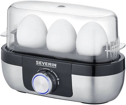 Severin EK 3163 vařič vajec bez BPA, s odměrkou, s propichovátkem vajec nerezová ocel, černá