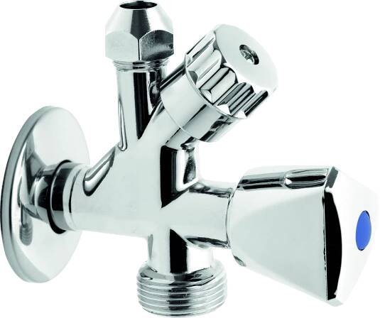 Novaservis CF5104 kombinovaný roháček s ventilem pro pračku 1/2" x 3/8" x 3/4"