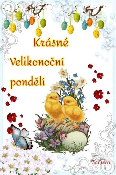 an easter card with two chicks sitting on top of eggs in the grass and flowers