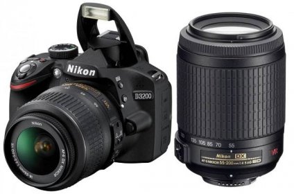 Nikon D3200 Black + 18-55 AF-S DX VR II + 55-200 AF-S VR