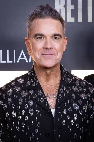 Robbie Williams at the "Better Man" premiere.