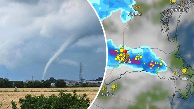 Severní Itálie: Na Benátsku se vyskytlo několik tornád