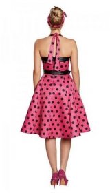 šaty 50. léta růžovo černé