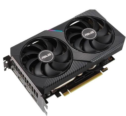 ASUS GeForce DUAL-RTX3060-O12G-V2 LHR / 1320-1837MHz / 12GB GDDR6 / 192-bit / 1x HDMI+3x DP / (8)